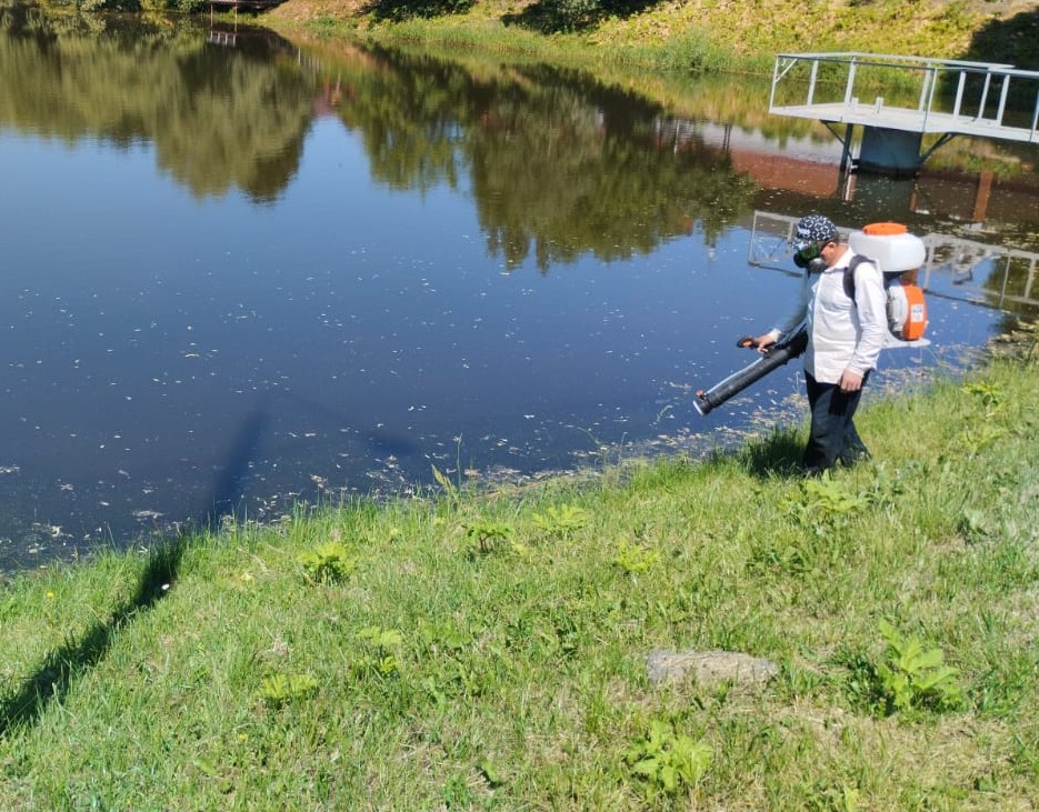 Работы по борьбе с личинками комаров провели на водоемах поселения Михайлово-Ярцевское